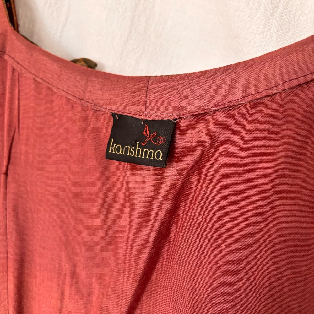 Karishma Burgundy and Gold Embellished Midi Sundress - Picture 9 of 10